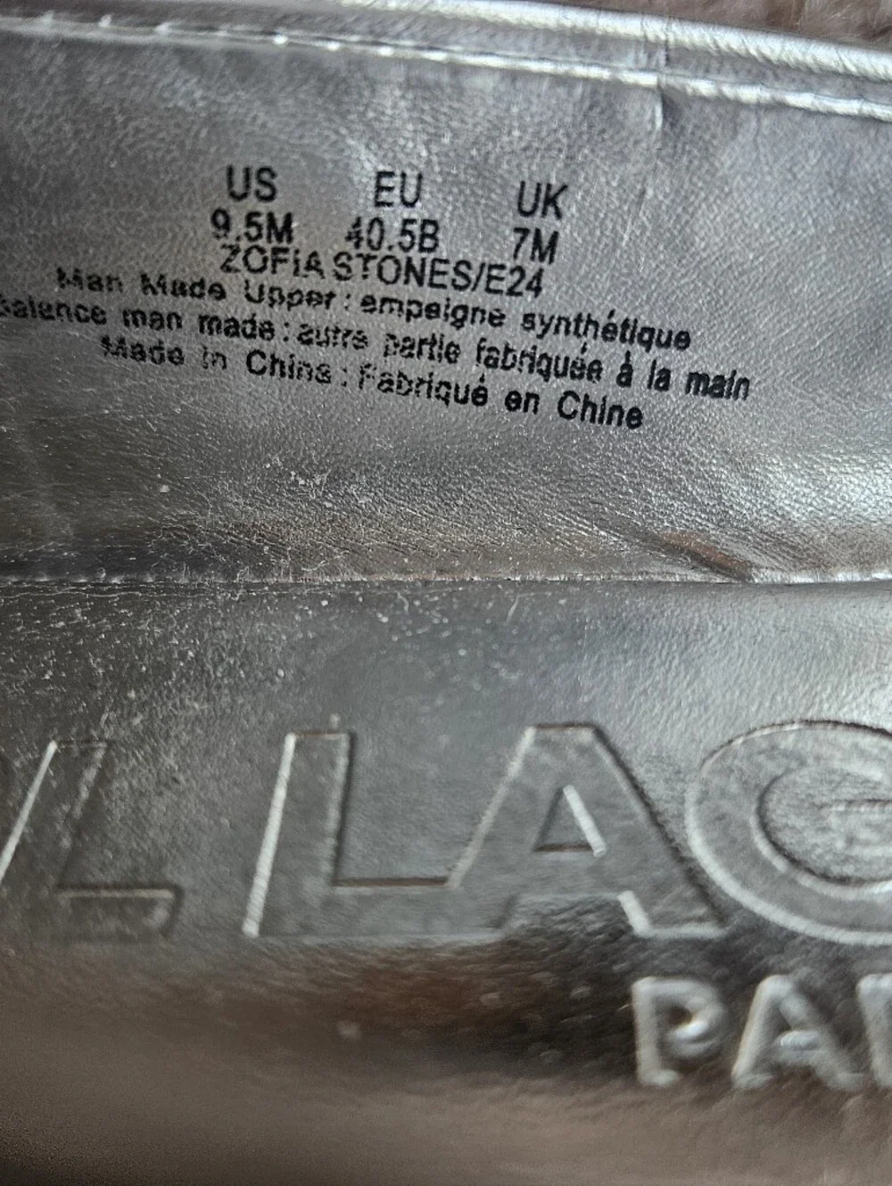 Karl Lagerfeld Silver with Black Cap-Toe Square-Toe Ballet Flats